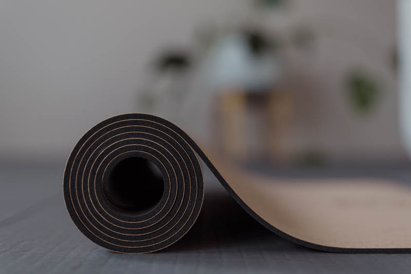 *NEW* THE FLOW 4mm thick Double-Sided Cork Yoga Mat (72” x 26”) 100% Eco  Friendly Cork & Rubber with Carrying Strap, Non-slip & Sweat-Resistant for